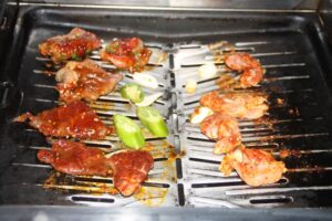 Gas grill at Sama Sama Yakiniku Japanese Restaurant