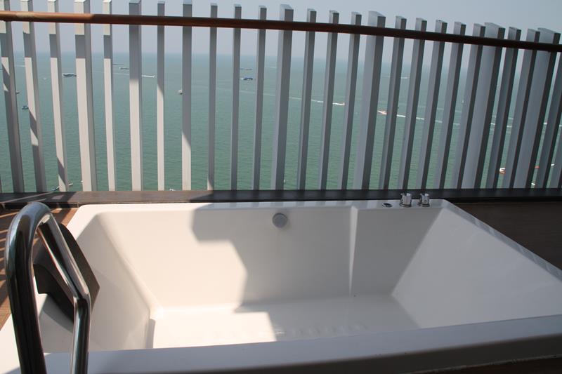 Bath on balcony at Hilton Hotel Pattaya