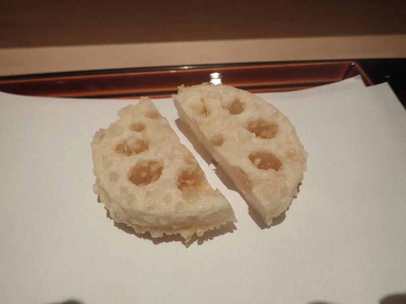Lotus root tempura at Kondo Restaurant