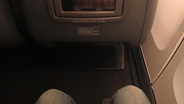 Lots of leg room on Qantas business class