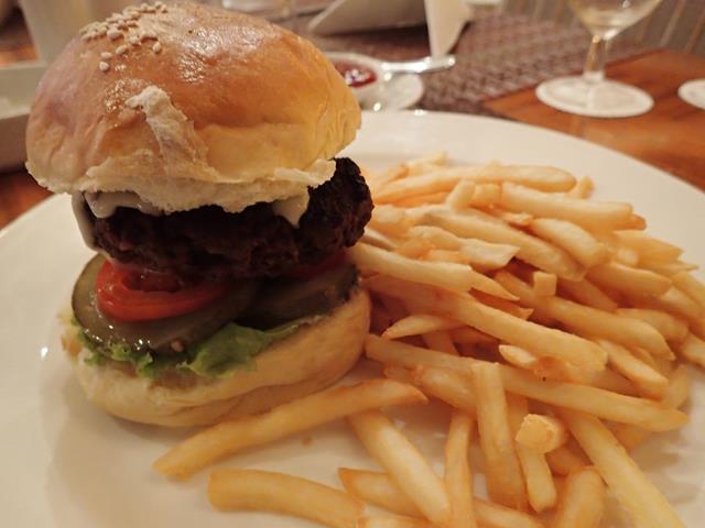 Beef burger at Swiss-Belhotel restaurant