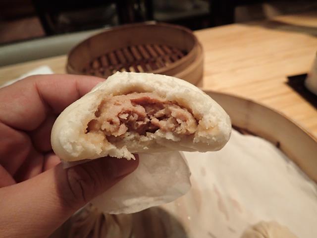 Inside the steamed chicken bun at Din Tai Fung Jakarta