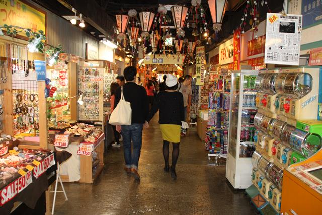 Japanese Gift stores leading to Takoyaki Museum