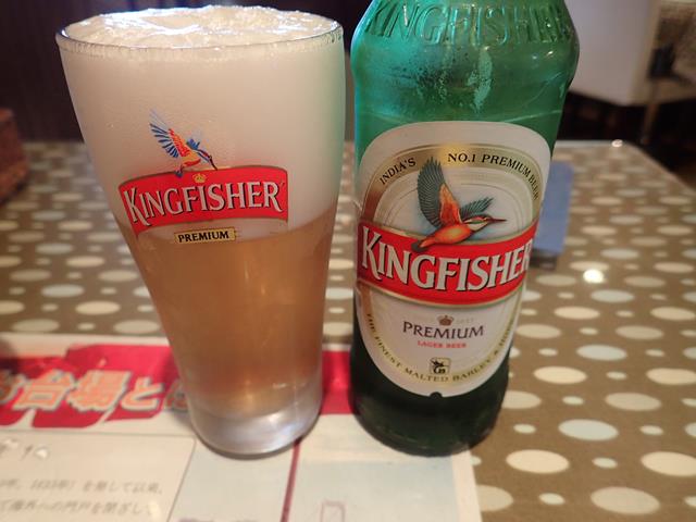 Kingfisher Beer at Khazana Indian Restaurant Odaiba