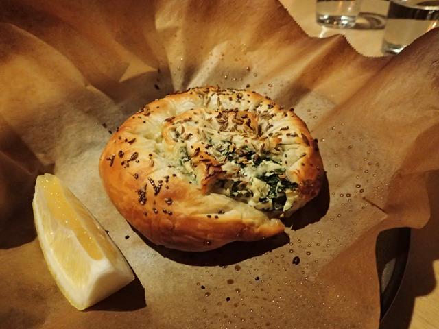Spanakopita with Fresh Lemon at K Bar and Meze Restaurant Gold Coast