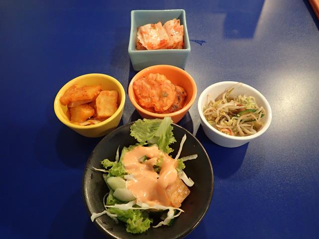 Side dishes at Bibimbap Korean Restaurant Kuta