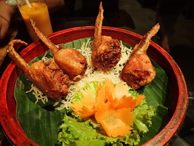 Stuffed chicken wings at The Tao Restaurant Bali