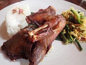Crispy duck at Warung Pregina Sanur