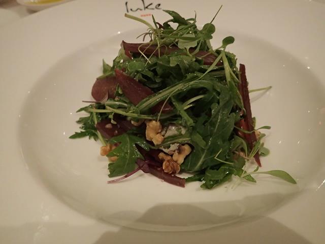 Poached pear, rocket and walnut salad at Salt Grill