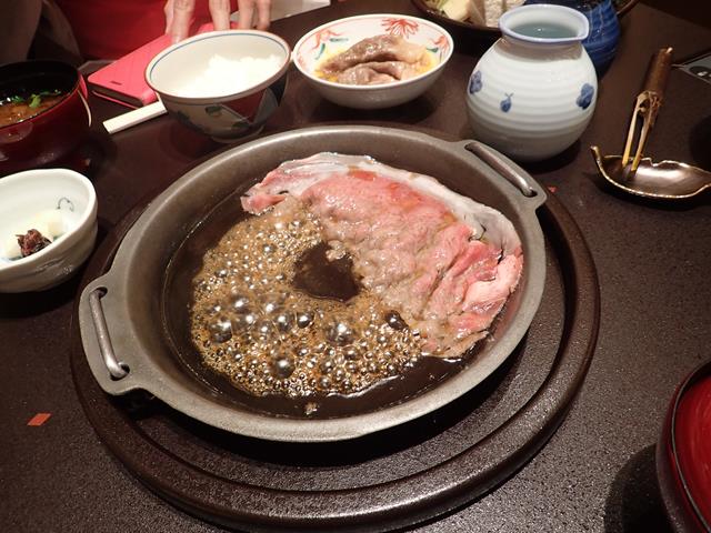 Sukiyaki beef hot pot at Imahan Restaurant Shinjuku