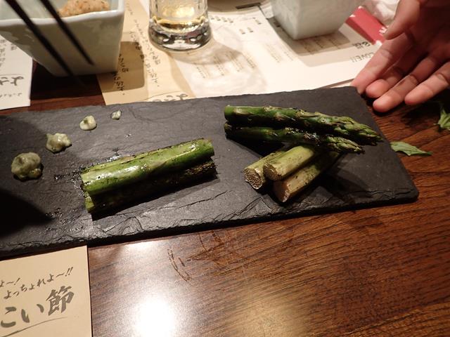 Asparagus dish at Warayakiya Restaurant
