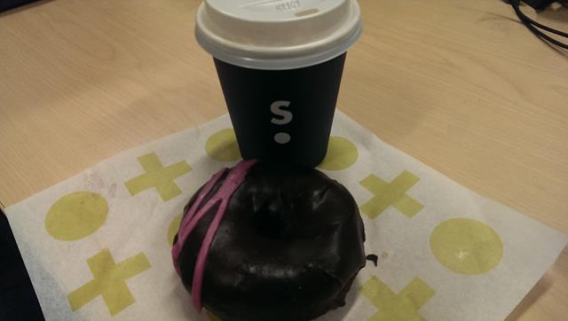 Coffee and Donut at Short Stop Barangaroo