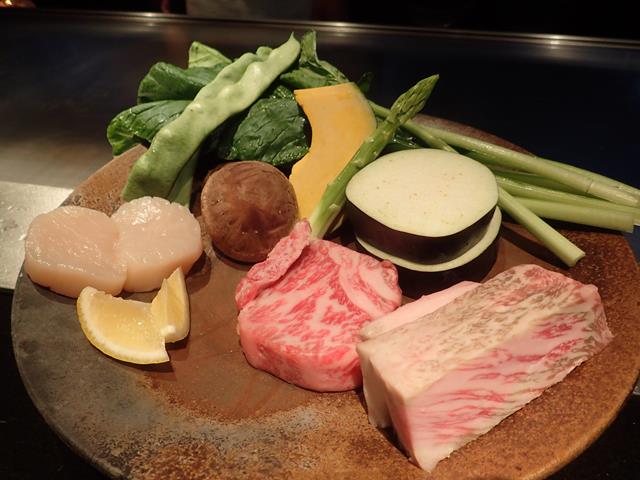 Beef and vegetables at Yamanami Tokyo