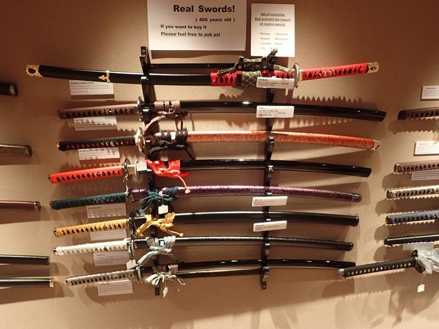 Samurai swords for sale at the Samurai Museum
