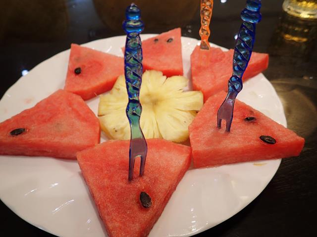 Fresh fruit at Dragon Court Chinese Restaurant