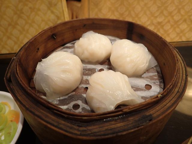 Steamed prawn dumplings at Dragon Court Chinese Restaurant