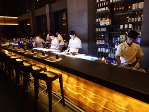 The sushi bar at Sorae Japanese Restaurant