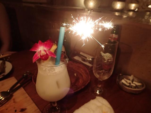 Sparkling cocktail at Bali Lax Restaurant