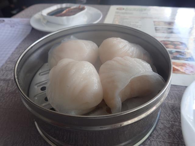Steamed prawn dumplings at Sky Broadbeach