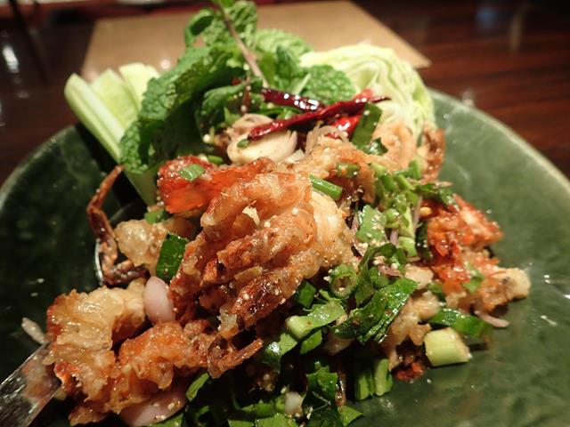 Crispy soft shell crab at Nara Thai Cuisine Bangkok