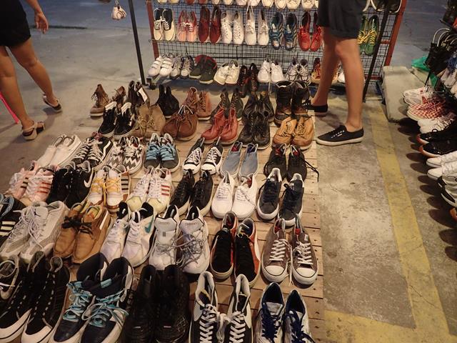 Shoes for sale at Rod Fai Market Bangkok