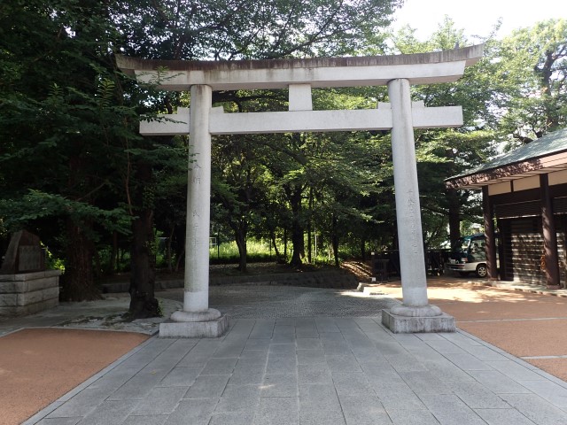 Torii gate at Kumano Shrine in Shinjuku Tokyo