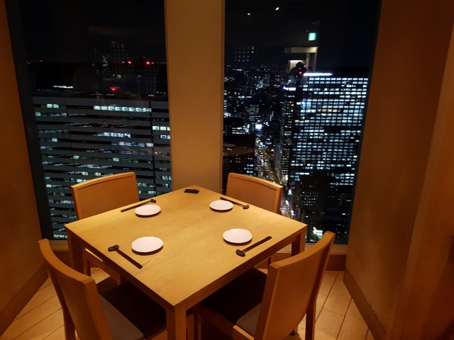 Restaurant with a view over Shinjuku Tokyo