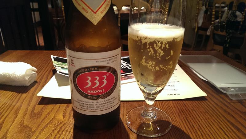 Beer 333 at Vietnam Alice Restaurant Tokyo