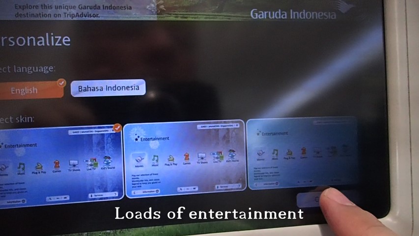 Garuda Inflight Entertainment Screens