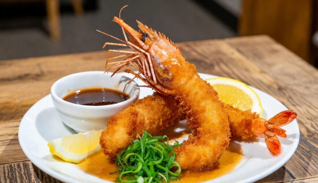 Ebi Furai Nagoya specialty, deep-fried jumbo prawns with crispy batter