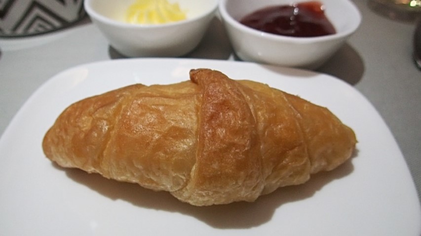 Croissant served for breakfast on Fiji Airways