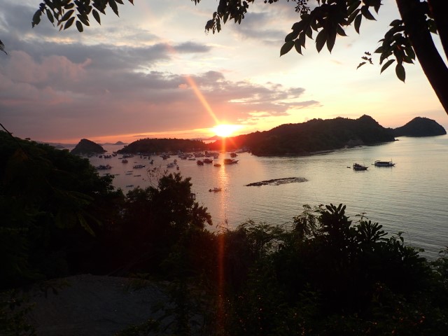 The view of the sunset from Sunset Bar Labuan Bajo