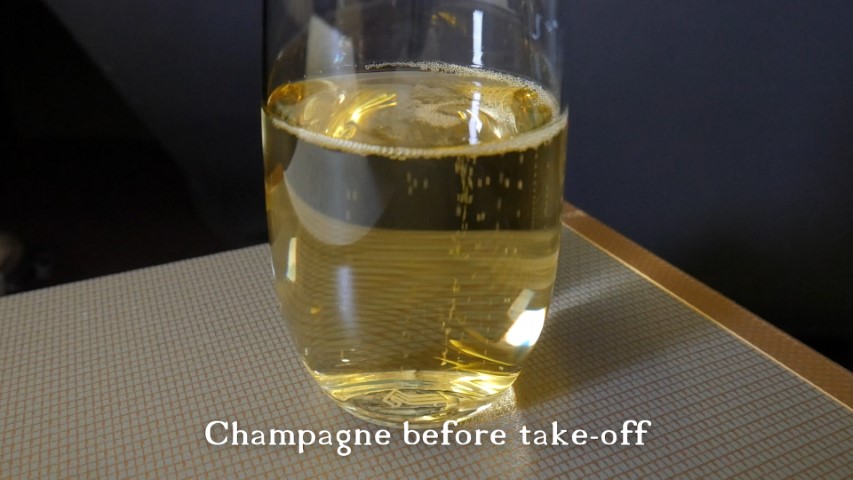 Champagne before take-off