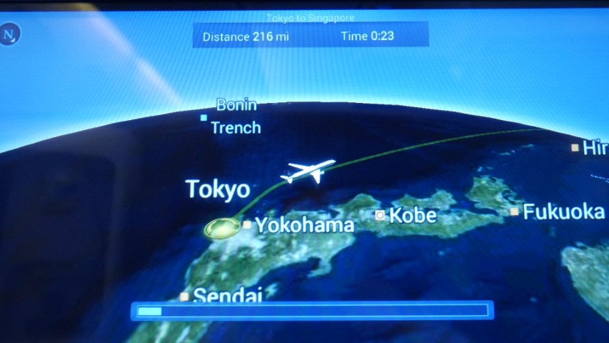 Flight map on board Singapore Airlines