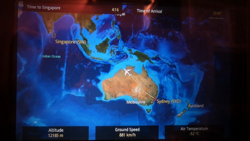 Inflight Interactive Map on Singapore Airlines