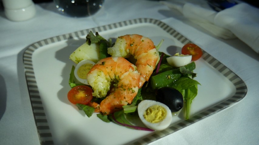 Marinated prawn with Nicoise Salad