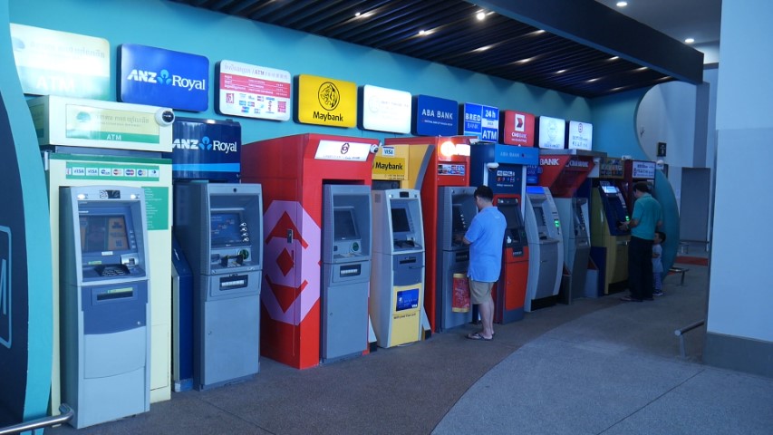 ATM Cash machines at Phnom Penh airport