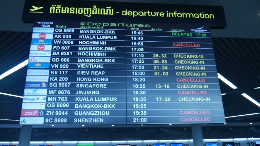 International destinations from Phnom Penh Airport
