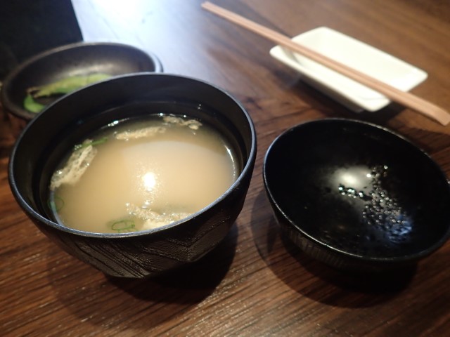 Miso soup at Sake Restaurant Sydney