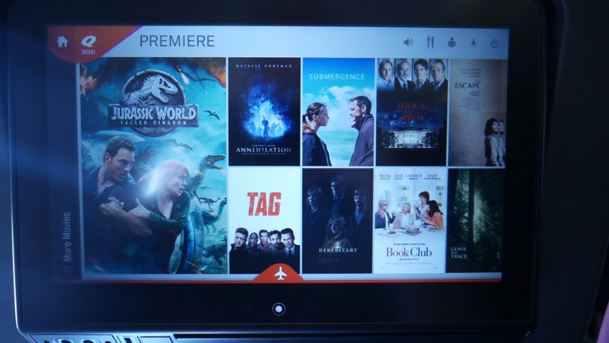 Entertainment System on Qantas A330-300 Economy Class