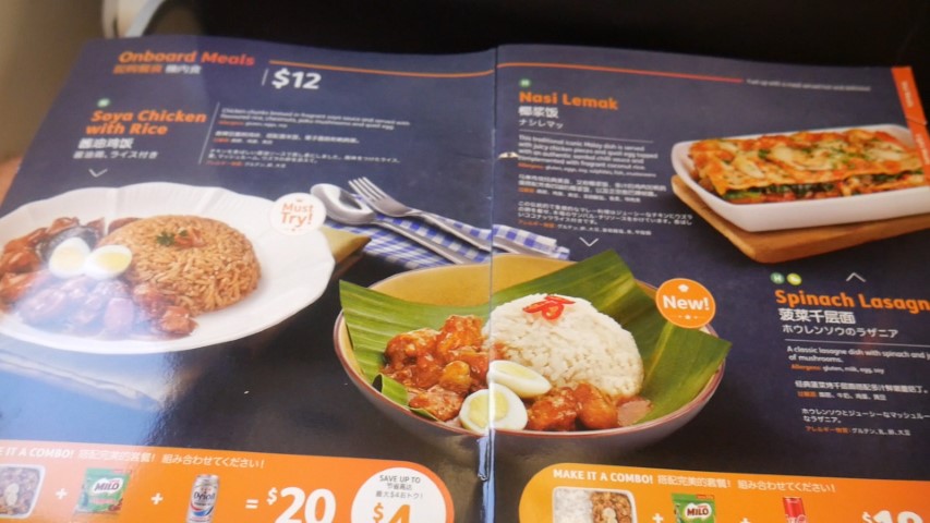 Food available on board Jetstar Asia flights