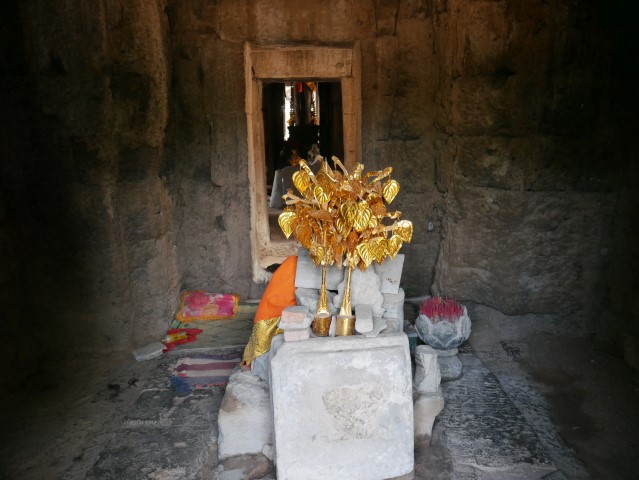 Inside the main temple of Ta Prohm