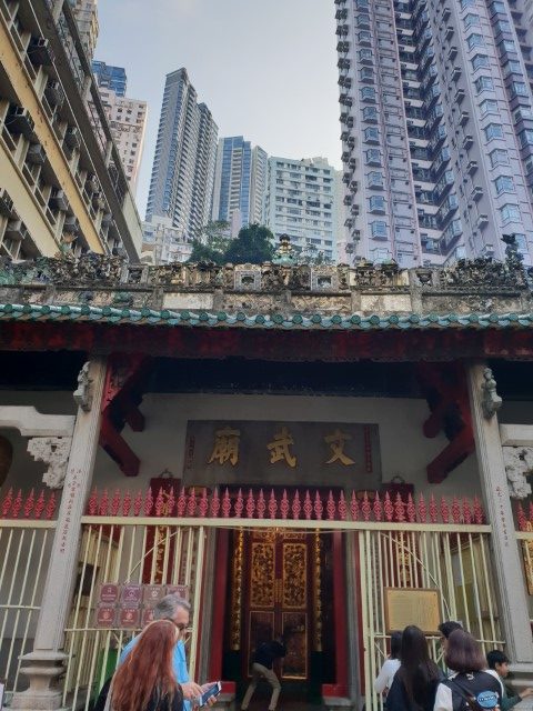 Man Mo Temple surround by apartment tower buildings