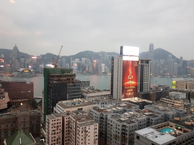The view from the Club Lounge Hyatt Regency Hong Kong