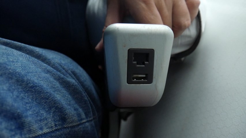 USB port built into seat