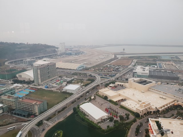 View over Macau Airport from the Grand Hyatt Club Lounge