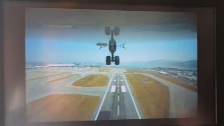 Camera mounted under the plane on take-off