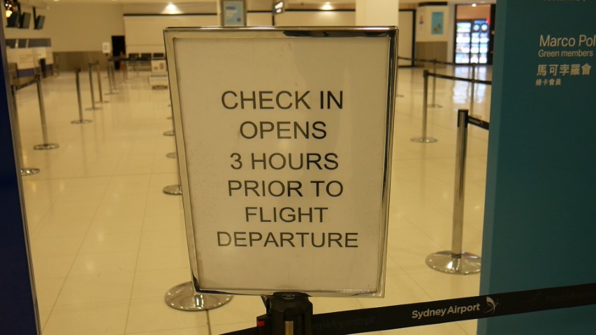 Counter open 3 hours prior to flight