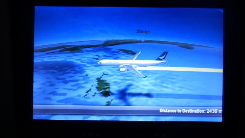 Excellent flight map on Cathay Pacific flights