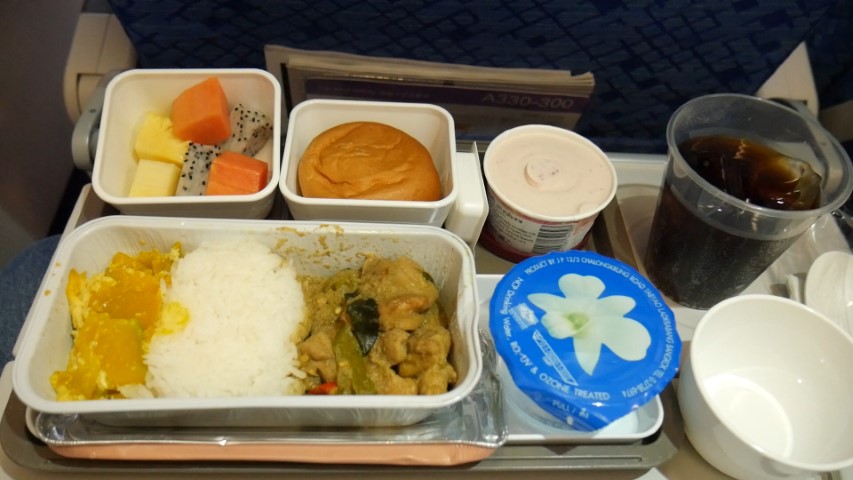 Food served on Cathay Pacific Economy Class